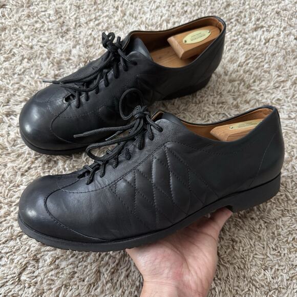 RARE Dries Van Noten Quilted Black Leather Dress Shoes Low Men’s Size 11.5 / 45